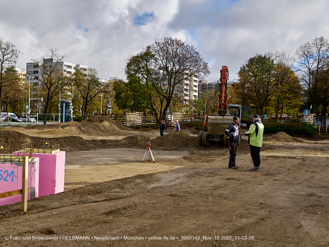 10.11.2022 - Baustelle an der Quiddestraße Haus für Kinder in Neuperlach